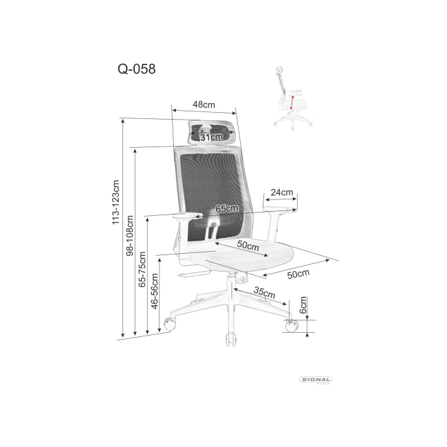 FOTEL OBROTOWY Q-058 CZARNY