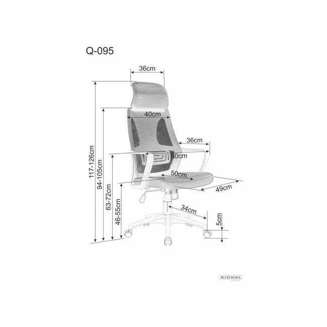 FOTEL OBROTOWY Q-095 CZARNY