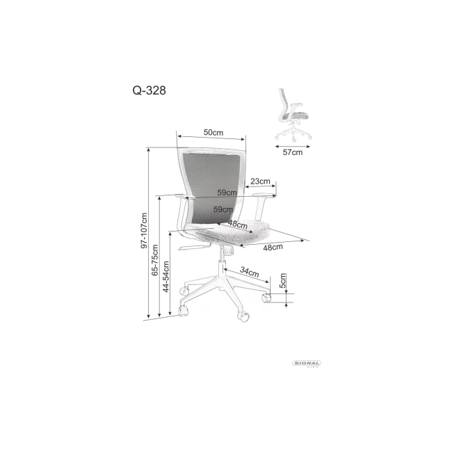 FOTEL OBROTOWY Q-328 CZARNY