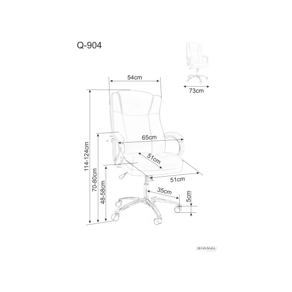 FOTEL OBROTOWY Q-904 CZARNY