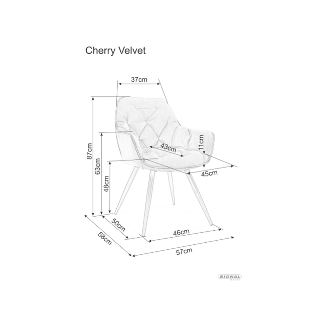 KRZESŁO CHERRY BJORN CZARNY STELAŻ/ CURRY 68