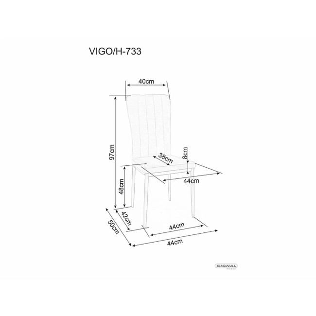 KRZESŁO H733 ALUMINIUM STELAŻ / SZARY GANDAR 06