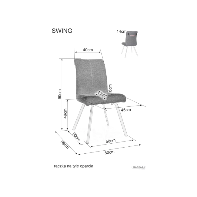 KRZESŁO SWING BREGO CZARNY STELAŻ / OLIWKA 77