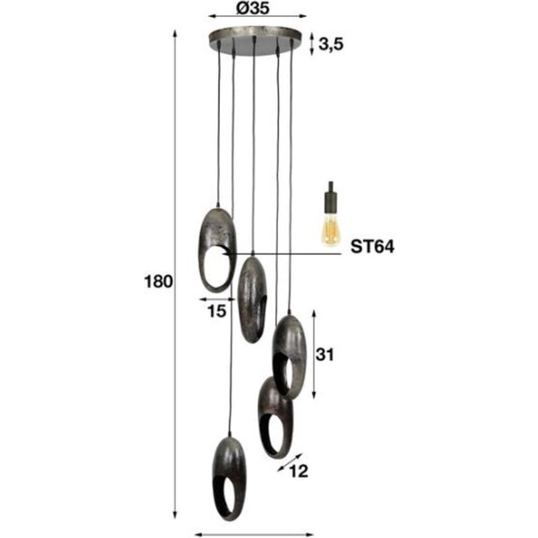 Lampa wisząca OKO metalowa