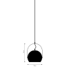 FRANDSEN lampa wisząca BALL W/HANDLE czarny mat