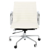 Fotel biurowy CH1171T biała skóra,chrom