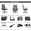 Fotel biurowy AERON PREMIUM czarny - siatka, aluminium