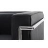 Sofa trzyosobowa SOFT LC2 czarna - włoska skóra naturalna, metal