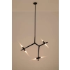 Lampa wisząca CANDELABR 6 czarna - aluminium, szkło