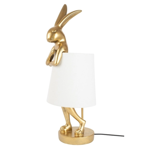 KARE lampa stołowa RABBIT 88 cm biała / złota