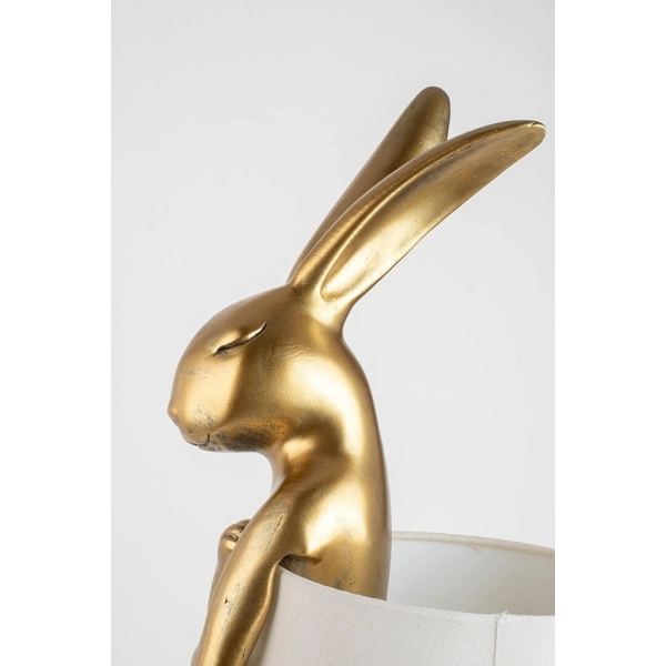 KARE lampa stołowa RABBIT 88 cm biała / złota