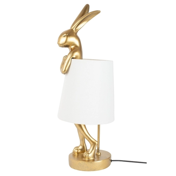 KARE lampa stołowa RABBIT 88 cm biała / złota