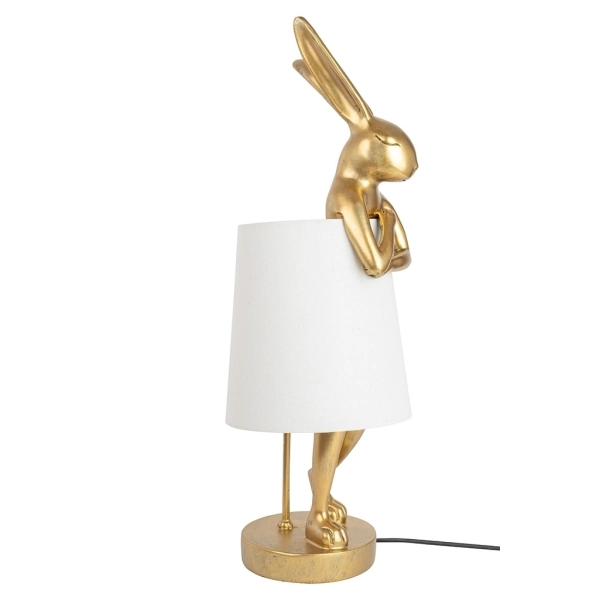 KARE lampa stołowa RABBIT 88 cm biała / złota