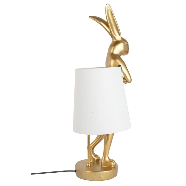 KARE lampa stołowa RABBIT 88 cm biała / złota