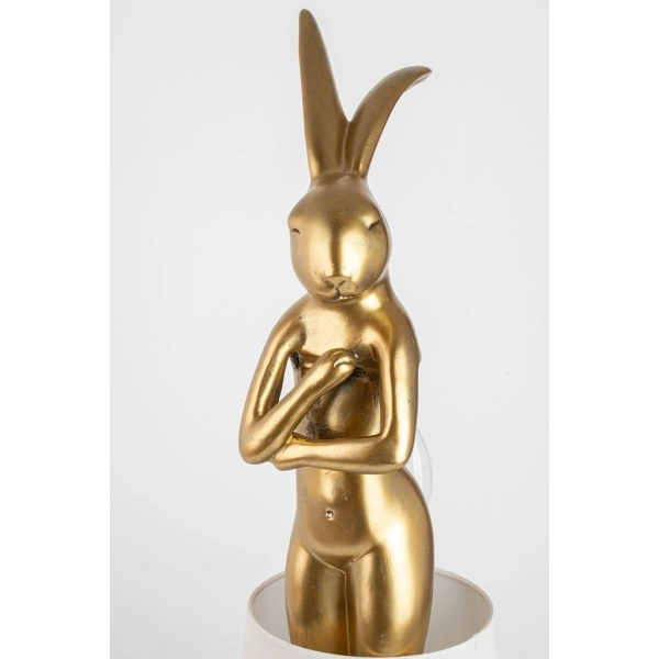 KARE lampa stołowa RABBIT 88 cm biała / złota