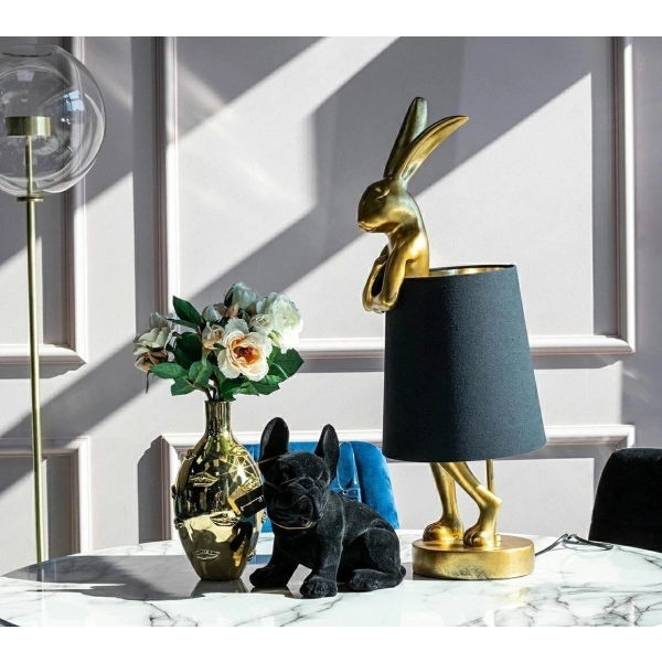 KARE lampa stołowa RABBIT 68 cm  złota / czarna