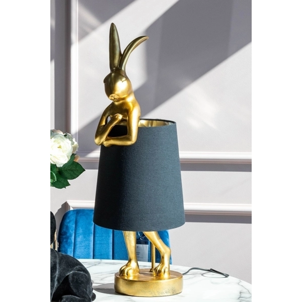 KARE lampa stołowa RABBIT 68 cm  złota / czarna