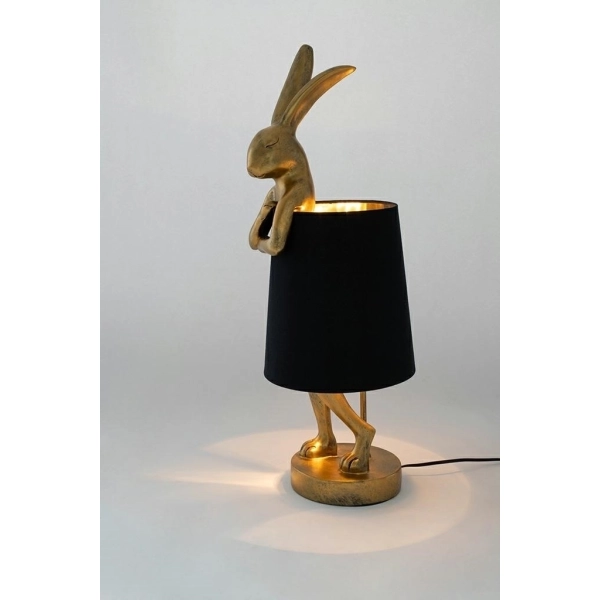 KARE lampa stołowa RABBIT 68 cm  złota / czarna