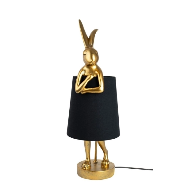 KARE lampa stołowa RABBIT 68 cm  złota / czarna