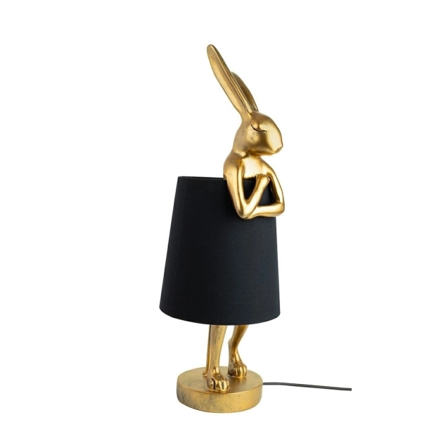 KARE lampa stołowa RABBIT 68 cm  złota / czarna