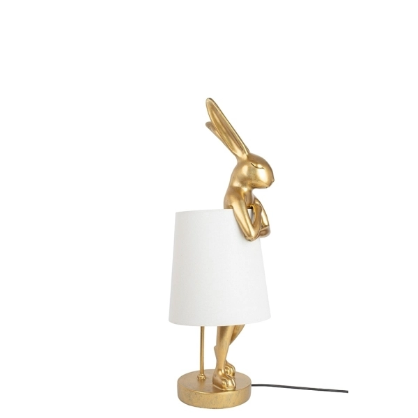 KARE lampa stołowa RABBIT 50 cm złota / biała