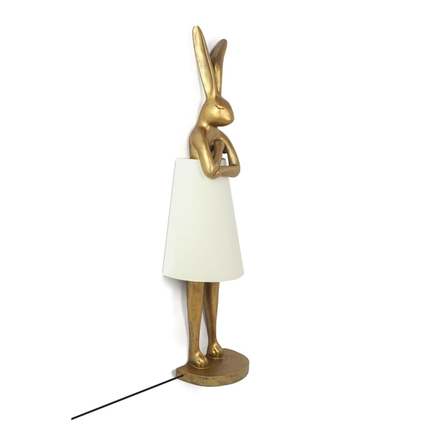 KARE lampa podłogowa RABBIT 150 cm biała  / złota