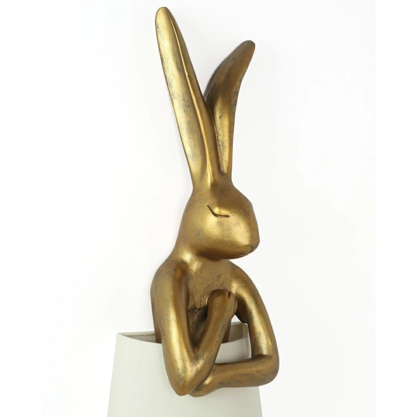 KARE lampa podłogowa RABBIT 150 cm biała  / złota