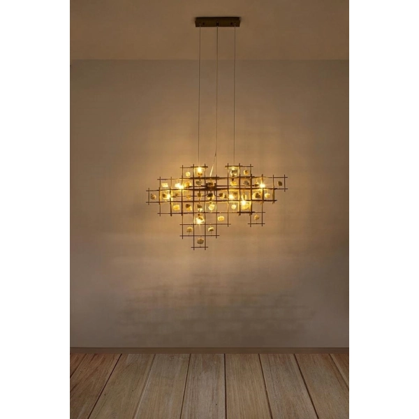 KARE lampa wisząca STONE MOBILE złota 100 x 61 cm