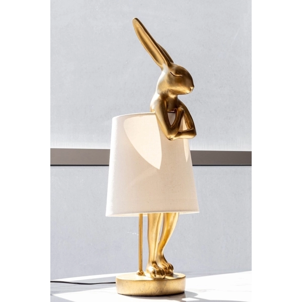 KARE lampa stołowa RABBIT 68 cm  złota / biała