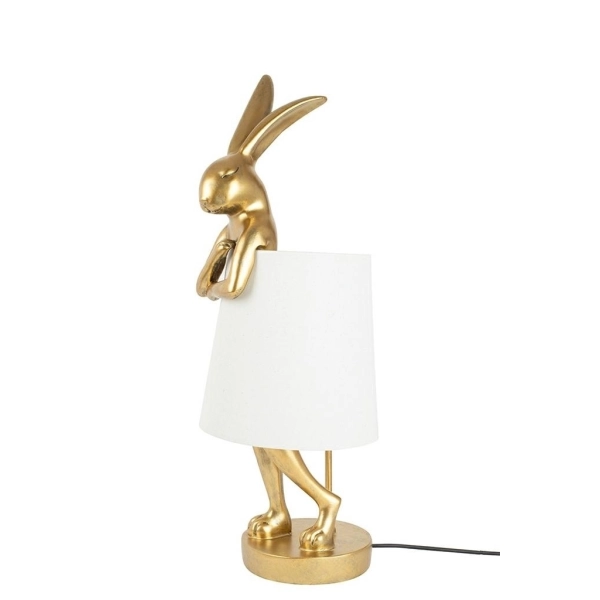 KARE lampa stołowa RABBIT 68 cm  złota / biała