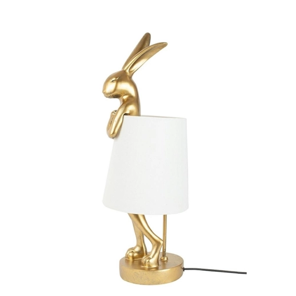 KARE lampa stołowa RABBIT 68 cm  złota / biała