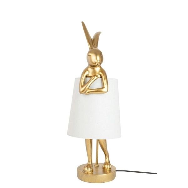 KARE lampa stołowa RABBIT 68 cm  złota / biała