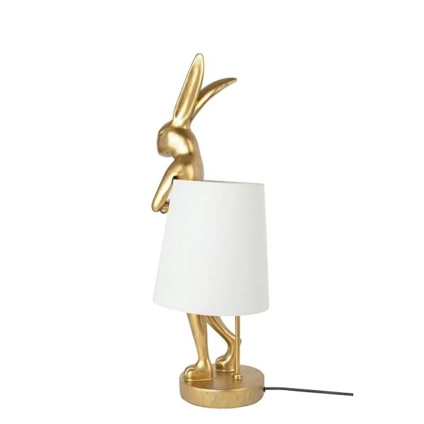 KARE lampa stołowa RABBIT 68 cm  złota / biała