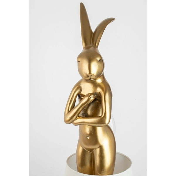 KARE lampa stołowa RABBIT 68 cm  złota / biała