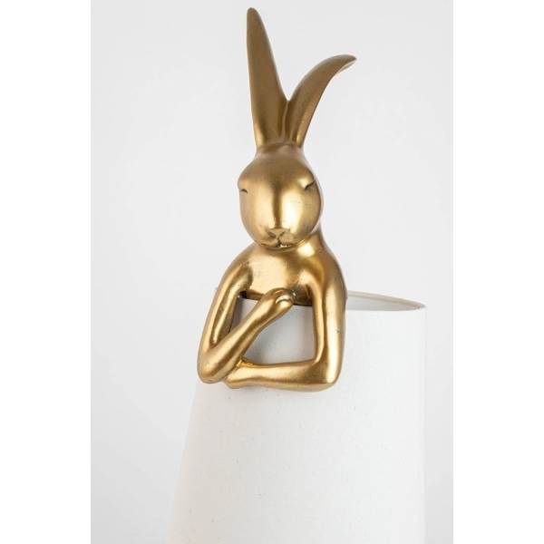 KARE lampa stołowa RABBIT 68 cm  złota / biała