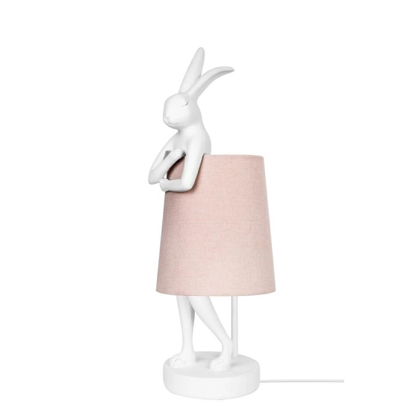 KARE lampa stołowa RABBIT 68 cm biała  / róźowa