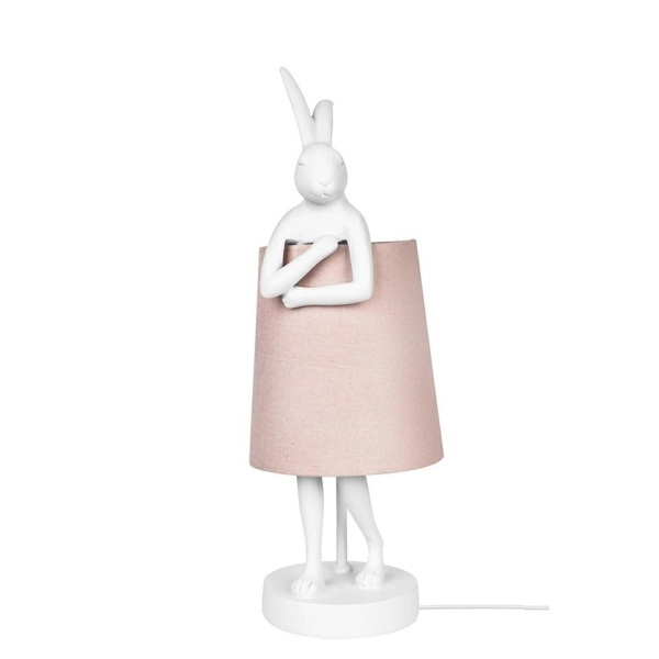 KARE lampa stołowa RABBIT 68 cm biała  / róźowa