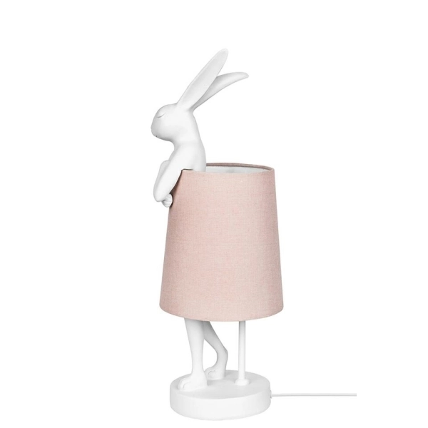 KARE lampa stołowa RABBIT 68 cm biała  / róźowa