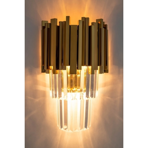 Lampa ścienna IMPERIAL WALL GOLD - stal, kryształ