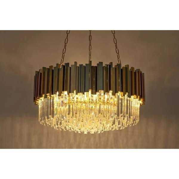 Lampa wisząca IMPERIAL GOLD 80 - stal, kryształ