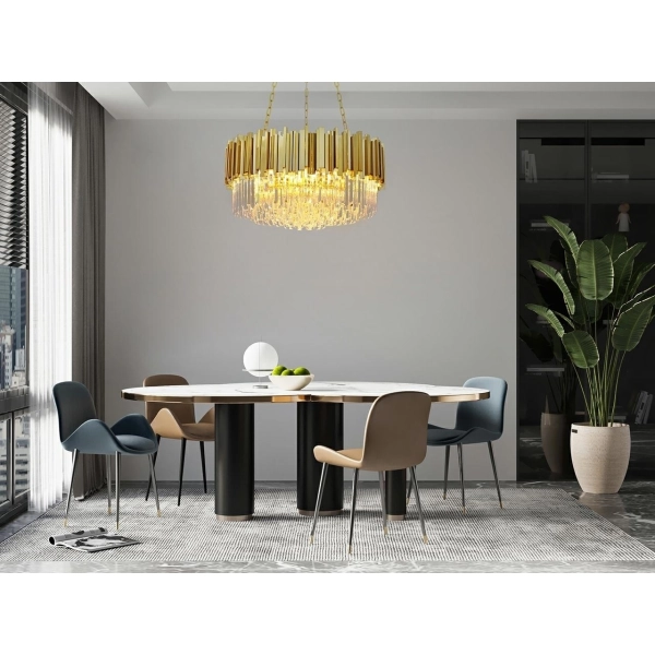 Lampa wisząca IMPERIAL GOLD 80 - stal, kryształ