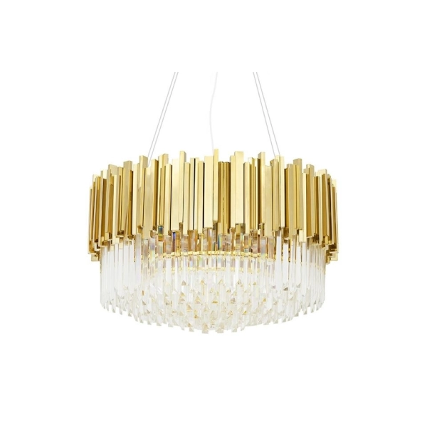 Lampa wisząca IMPERIAL GOLD 60 - stal, kryształ