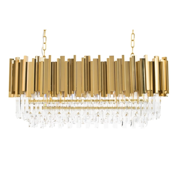 Lampa wisząca IMPERIAL LONG GOLD 90 - stal, kryształ