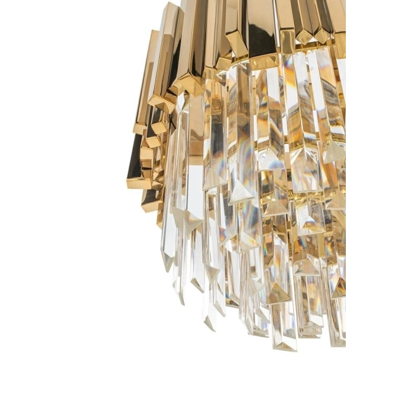 Lampa wisząca IMPERIAL LONG GOLD 90 - stal, kryształ