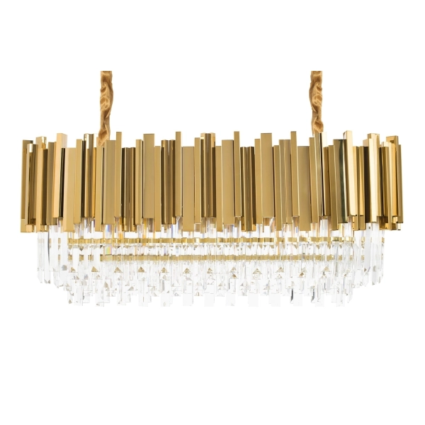 Lampa wisząca IMPERIAL LONG GOLD 90 - stal, kryształ