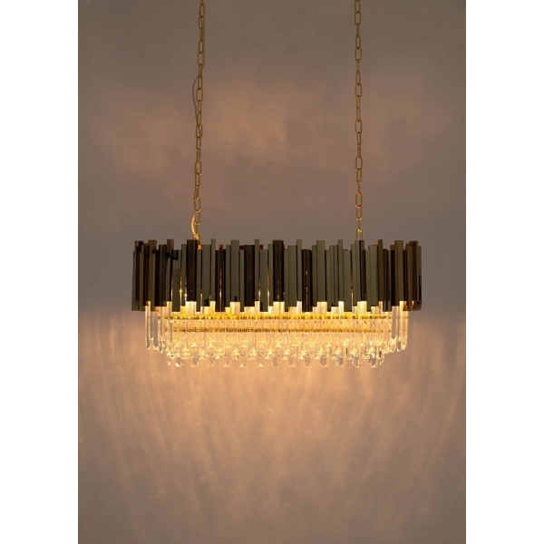 Lampa wisząca IMPERIAL LONG GOLD 90 - stal, kryształ