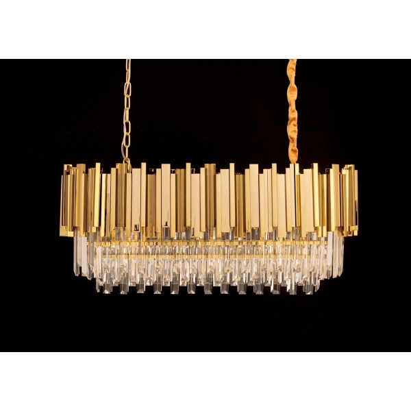 Lampa wisząca IMPERIAL LONG GOLD 90 - stal, kryształ