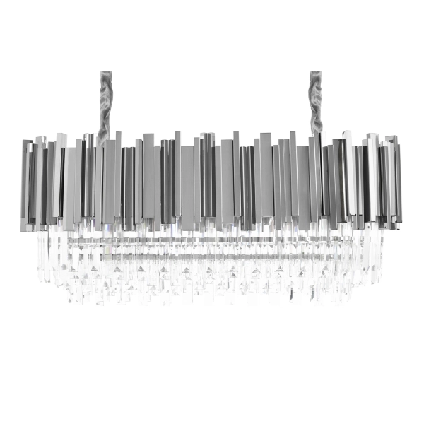 Lampa wisząca IMPERIAL LONG SILVER 90 - stal, kryształ