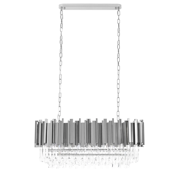 Lampa wisząca IMPERIAL LONG SILVER 90 - stal, kryształ