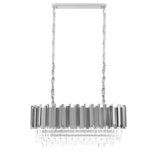 Lampa wisząca IMPERIAL LONG SILVER 90 - stal, kryształ